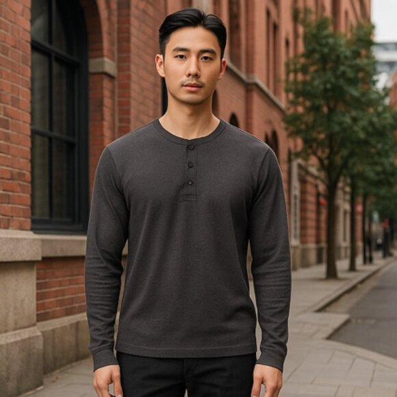 Tommy John Other - Tommy John Men's Size Medium Gray Soft Henley Long Sleeve Shirt Knit Ribbed Gray